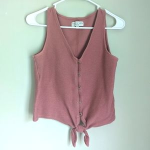 Madewell Button Up Medium Tie Textured Tank